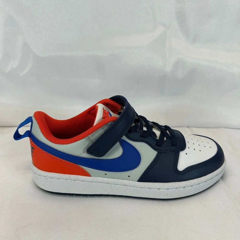 Nike Court Borough Low Recraft Kids Midnight Navy Orange DV5457-401 Size 2Y